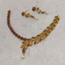 FS Collection Matte Finish AD Stone Necklace Set