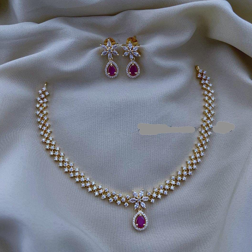 FS Collection AD Stone Necklace Set