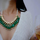 FS Collection Kundan & Beads Necklace Set