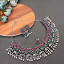 FS Collection Oxidised Plated Elephant Necklace Set