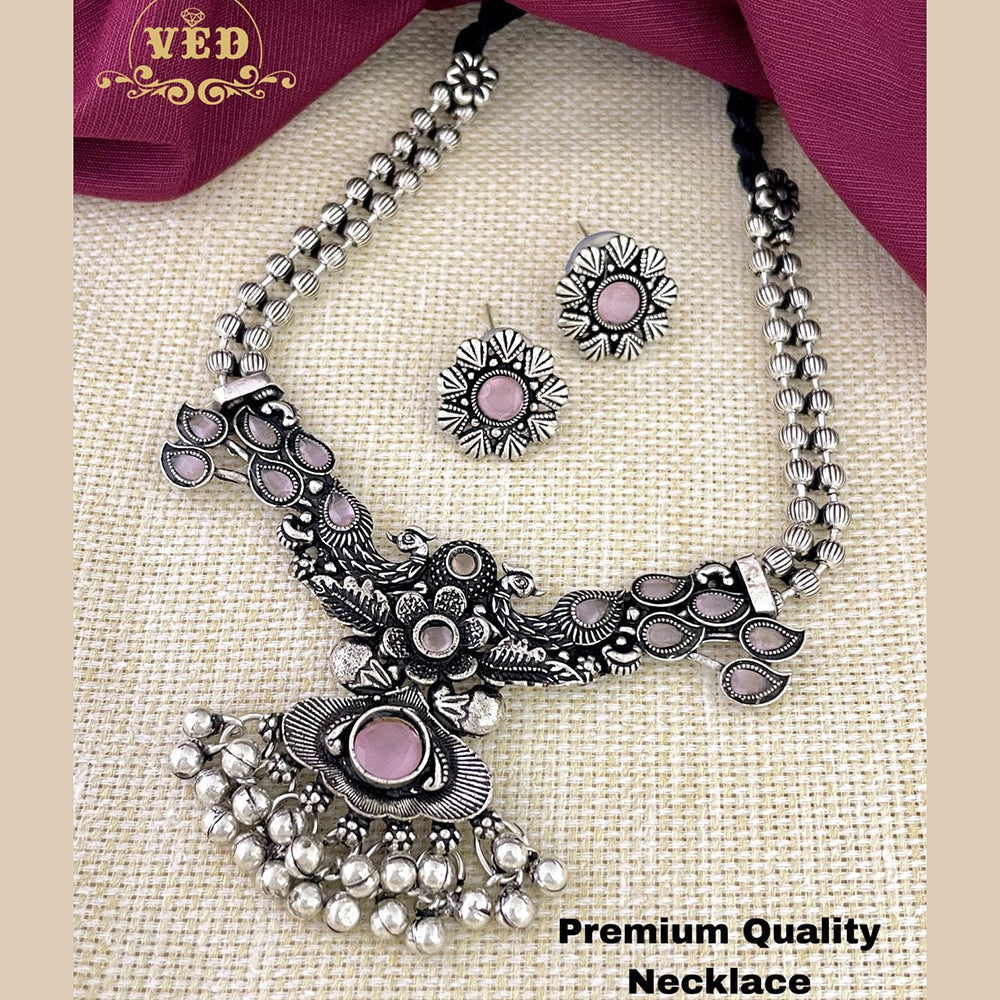 FS Collection Oxidised Plated Necklace Set