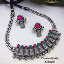 FS Collection Oxidised Plated Necklace Set