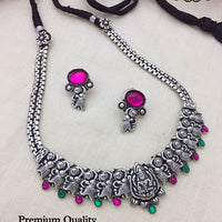 FS Collection Oxidised Plated Necklace Set