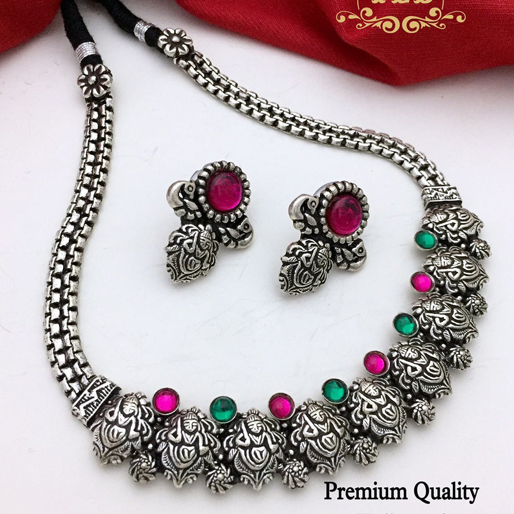 FS Collection Oxidised Plated Necklace Set
