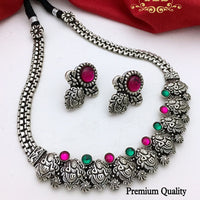 FS Collection Oxidised Plated Necklace Set