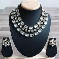 FS Collection Oxidised Plated Necklace Set