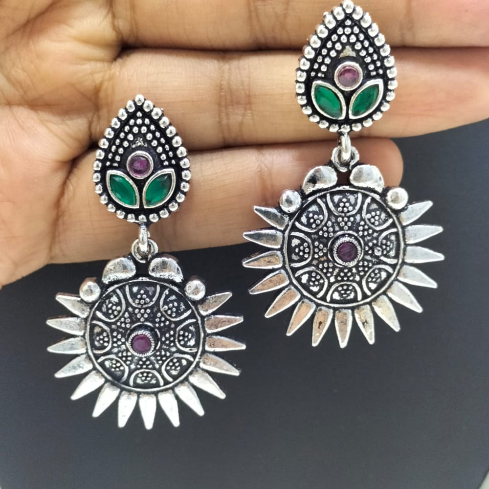 FS Collection Oxidised Plated Dangler Earrings