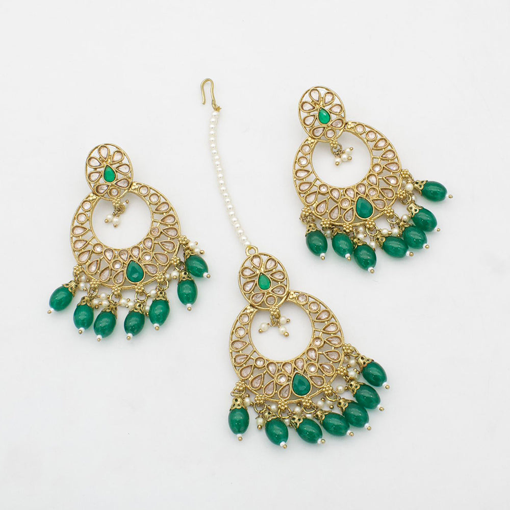 FS Collection Earrings & Maangtikka Set