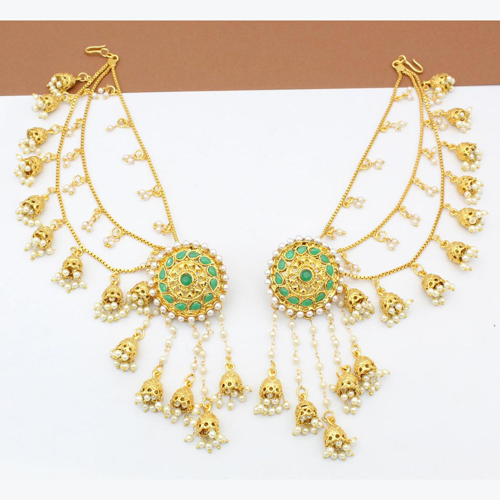 FS Collection Gold Plated Kanchain Earrings