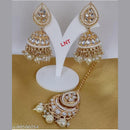 FS Collection Kundan Stone Dangler Earrings & Maangtikka Set