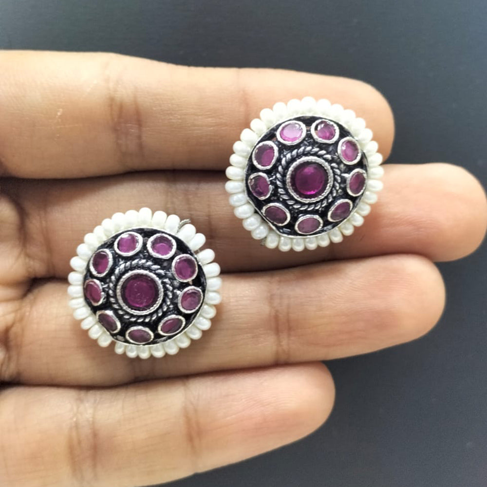FS Collection Oxidised Stud Earrings