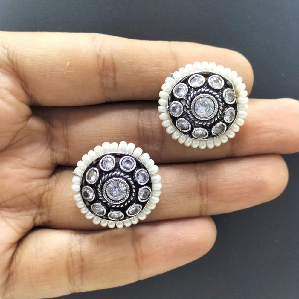 FS Collection Oxidised Stud Earrings