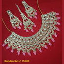 FS Collection Gold Plated Kundan Stone Necklace Set