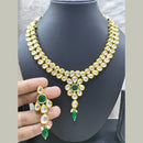 FS Collection Gold Plated Kundan Stone Necklace Set