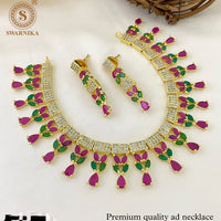 FS Collection Gold Plated AD Necklace Set