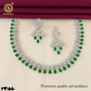 FS Collection Silver Plated AD Stone Necklace Set
