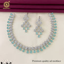 FS Collection Silver Plated AD Stone Necklace Set