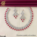 FS Collection Silver Plated AD Stone Necklace Set