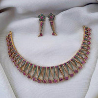 FS Collection Gold Plated AD Necklace Set