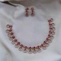 FS Collection Gold Plated AD Necklace Set