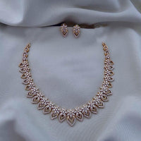 FS Collection Gold Plated AD Necklace Set