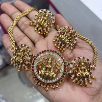 FS Collection Gold Plated Temple Choker Necklace Set