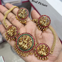 FS Collection Gold Plated Temple Choker Necklace Set