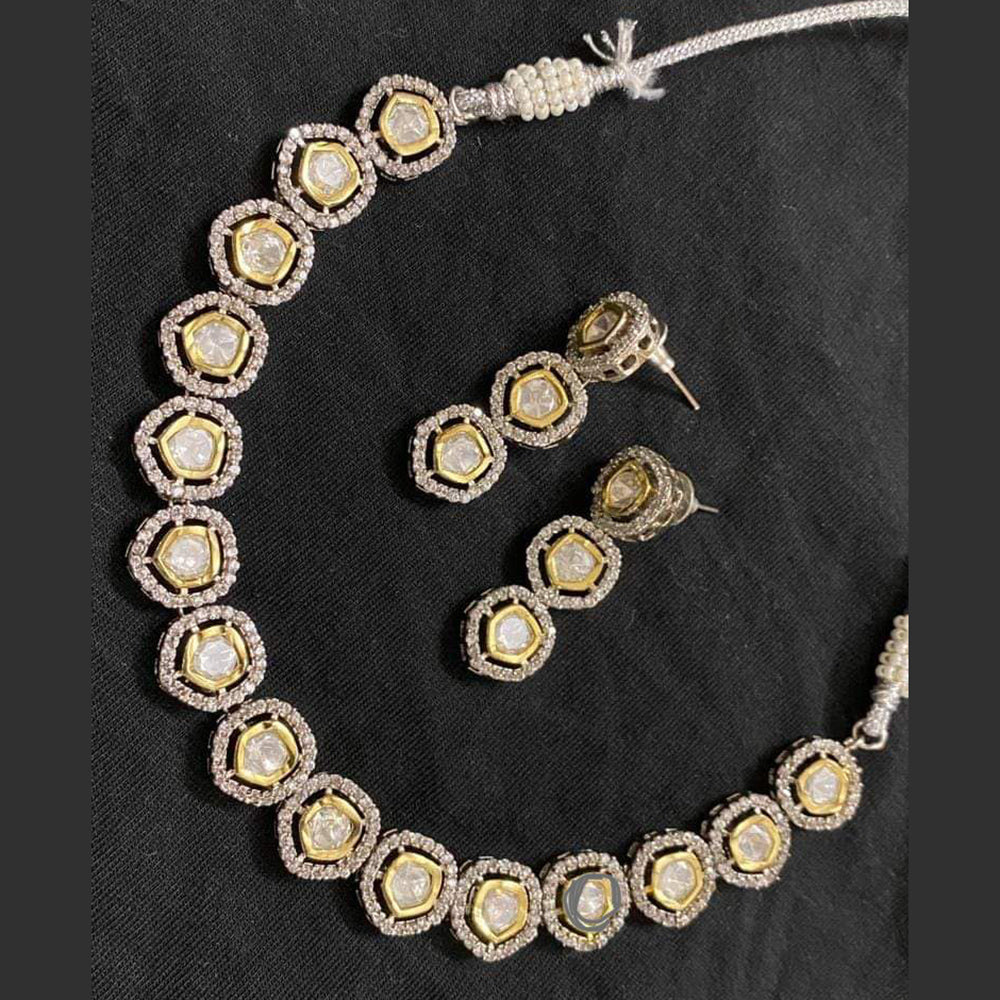 FS Collection Gold Plated AD Necklace Set