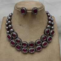 FS Collection Oxidised Necklace Set