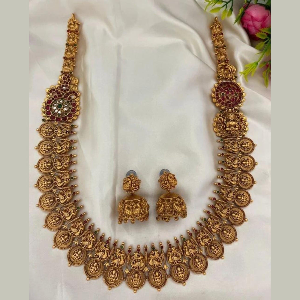 FS Collection Gold Plated Temple Necklace Set