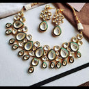 FS Collection Gold Plated Kundan Stone Necklace Set