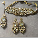 FS Collection Gold Plated Kundan Stone Necklace Set