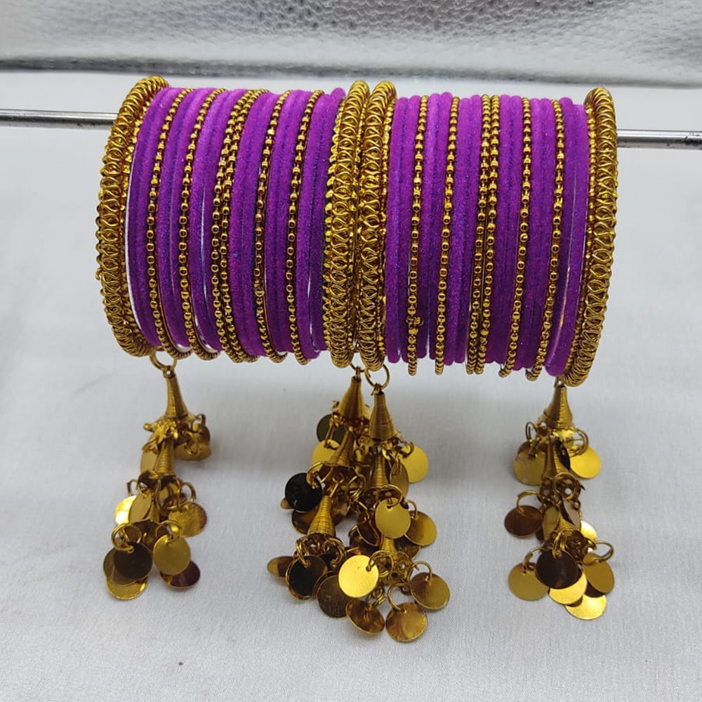 FS Collection Velvet Bangles Set