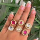 FS Collection Kundan Stone Ring