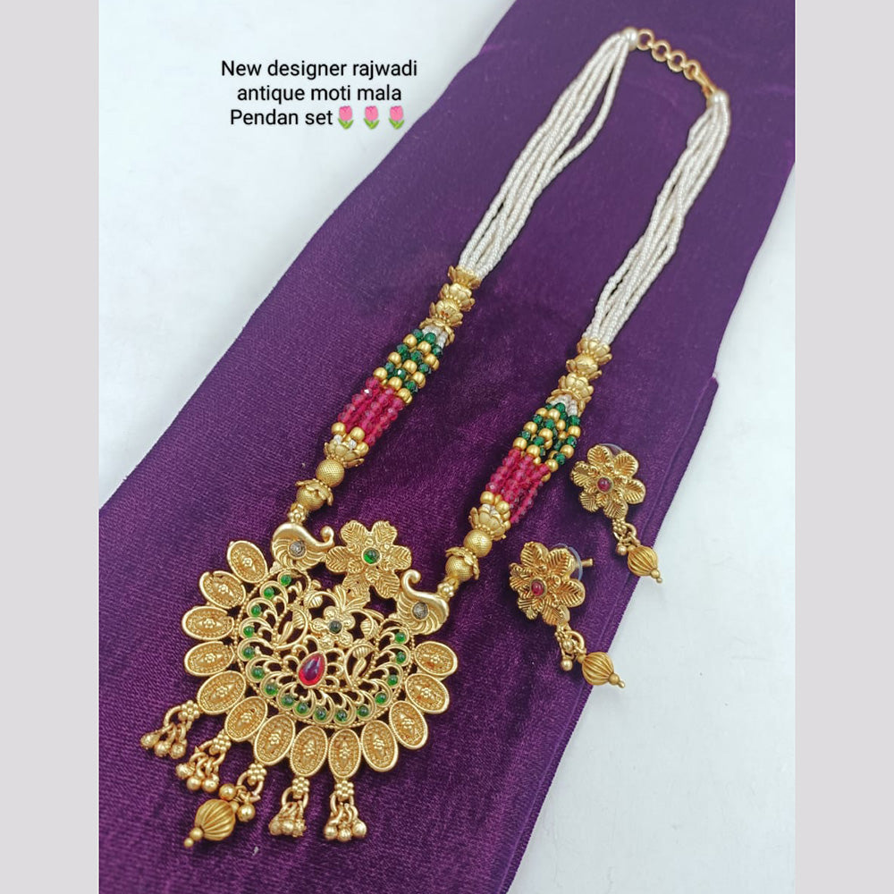FS Collection Gold Plated Long Necklace Set
