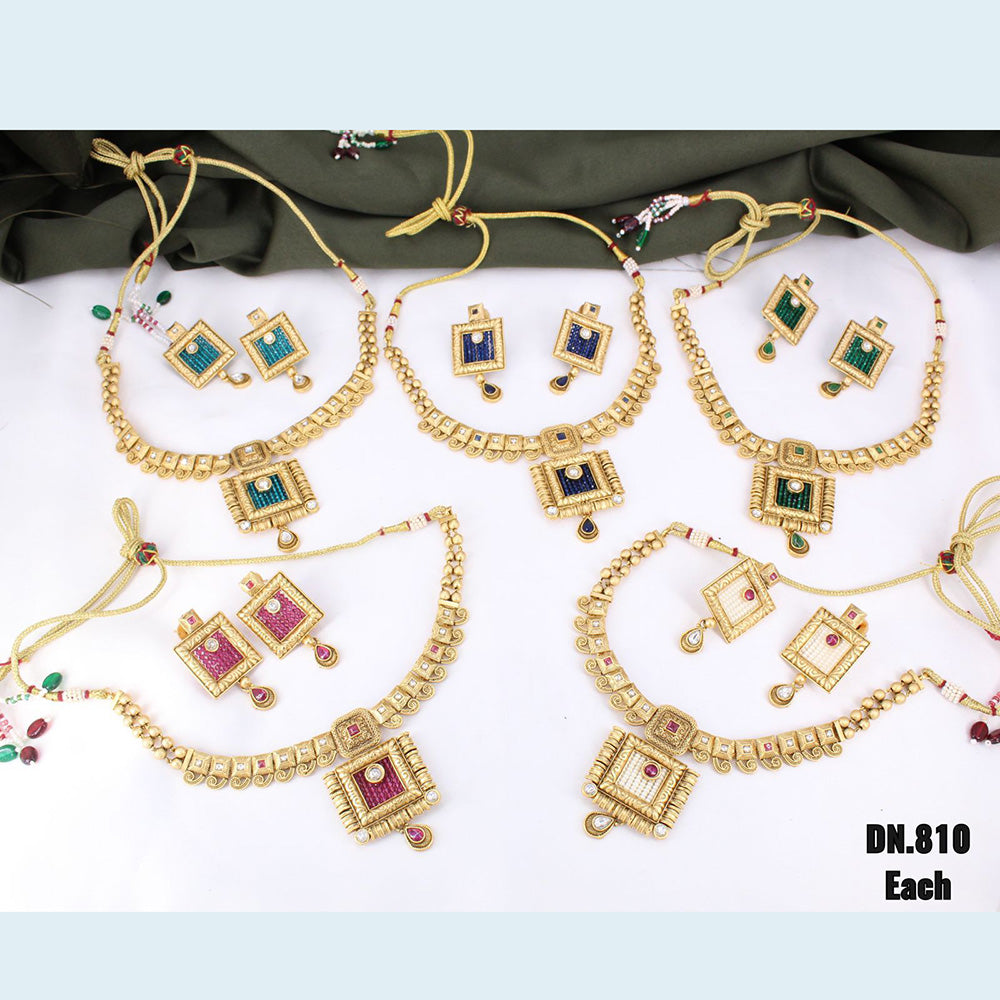 FS Collection Gold Plated Necklace Set