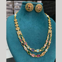 FS Collection Gold Plated Double Necklace Set