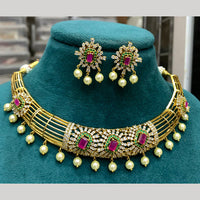 FS Collection Gold Plated AD Stone Necklace Set