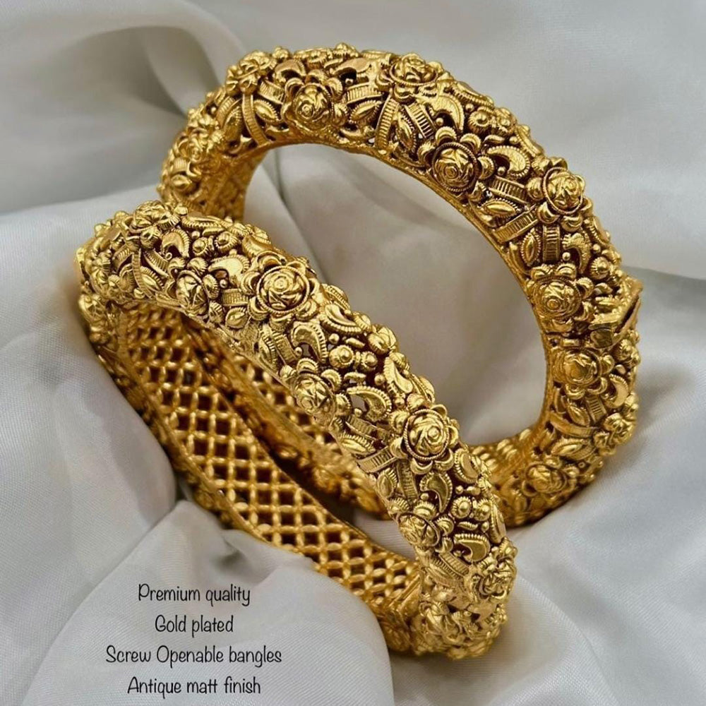 FS Collection Gold Plated Openable Bangles Set