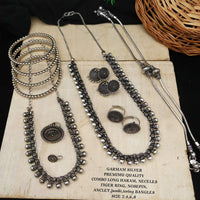 Fs Collection Oxidised Plated Combo Set