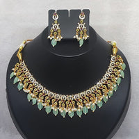 FS Collection Gold Plated AD Stone and Beads Necklace Set