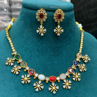 FS Collection Gold Plated AD Stone Necklace Set