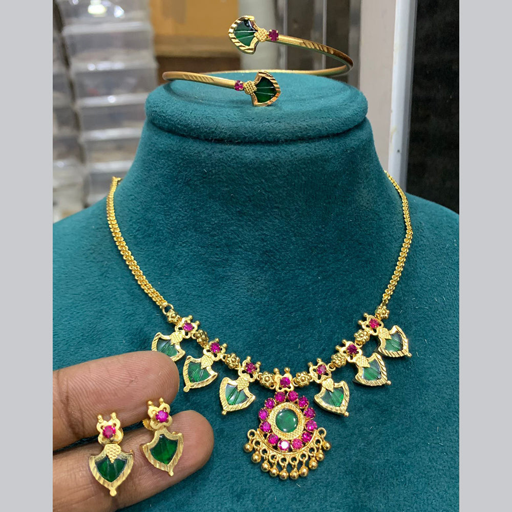 FS Collection Gold Plated AD Stone Combo Set