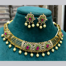 FS Collection Gold Plated AD Stone Necklace Set