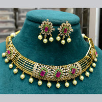 FS Collection Gold Plated AD Stone Necklace Set