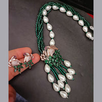 FS Collection Gold Plated Pearl Peacock Necklace Set