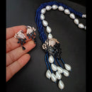 FS Collection Gold Plated Pearl Peacock Necklace Set