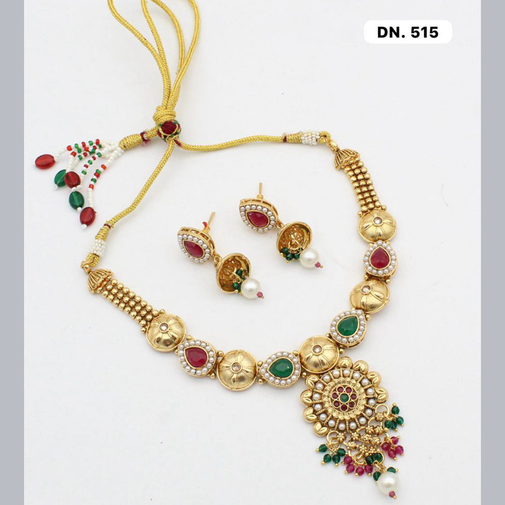 FS Collection Copper Gold Plated Necklace Set