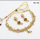 FS Collection Copper Gold Plated Pota Stone Necklace Set