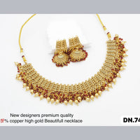 FS Collection Copper Gold Plated Necklace Set